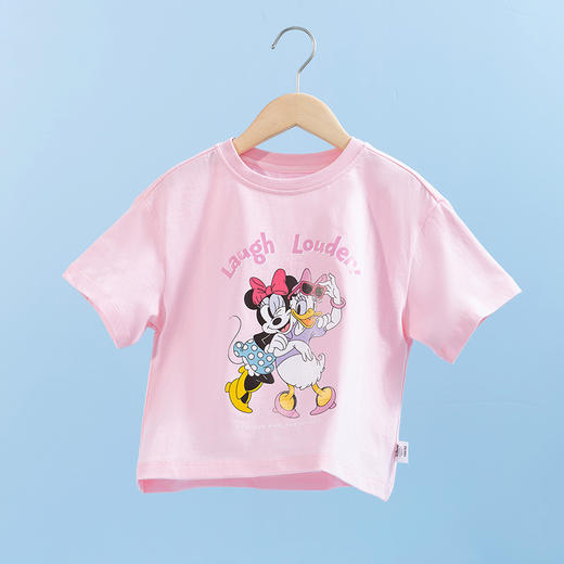 迪士尼童装女童米妮黛丝公主印花短袖俏皮甜美女孩T恤夏季新款 商品图4