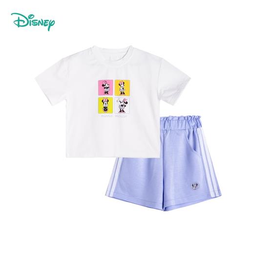 【商场同款】24夏运动休闲女童套装短袖上衣T恤运动短裤儿童套装衣服童装 商品图0