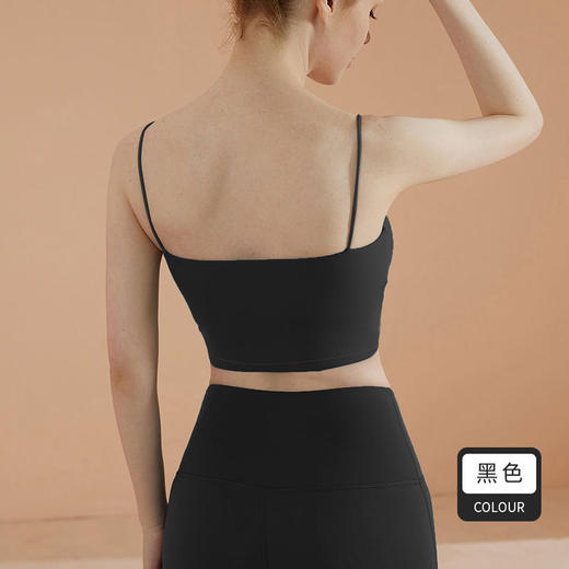莱卡简约吊带运动内衣女欧美外穿细肩带美背心带胸垫健身瑜伽文胸 商品图5