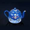 宝瓷林景德镇雪花蓝描金雕刻四海升平壶高端中式主人壶纯手工茶壶 商品缩略图2