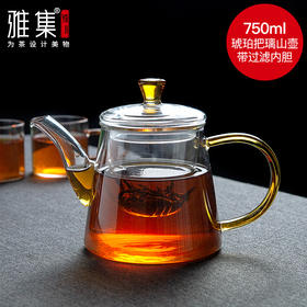 雅集 璃山壶玻璃过滤泡茶壶 家用耐高温耐热茶具