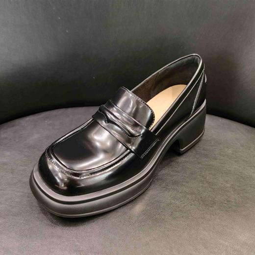 LFGJ 15401超轻真皮厚底英伦乐福鞋百搭小皮鞋一脚蹬单鞋 商品图0