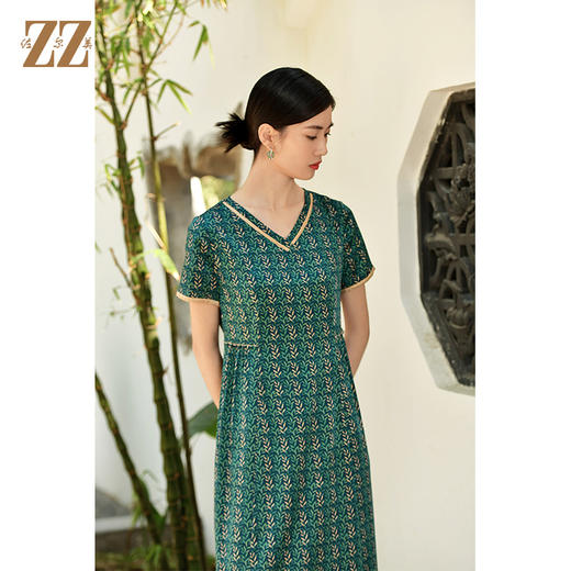 佐尔美夏季新款 优雅气质桑蚕丝真丝连衣裙女E32LS17 商品图2