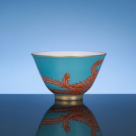 绿地粉彩矾红描金凤凰纹杯 商品图1
