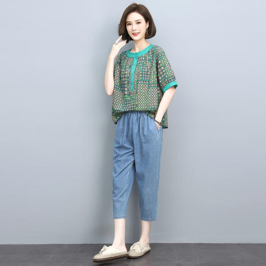 时尚印花，气质休闲两件套HR-YLDS8839 商品图2