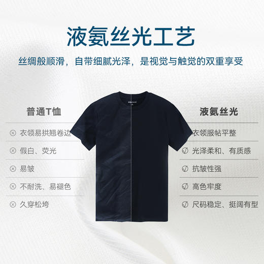 十如仕圆领重磅液氨丝光短袖T恤-T02-01 商品图3