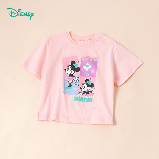 迪士尼童装 女宝宝米妮彩调短袖T恤夏季新款绵柔清爽打底衫 商品图2