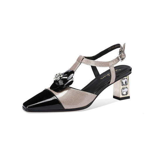 时尚小香风，花朵撞色包头后空凉鞋YSML-A067-209 商品图5