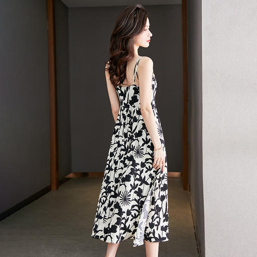 夏季新款，洋气V领吊带中长款雪纺连衣裙成熟风气质宽松裙子女CC-J3439 商品图1