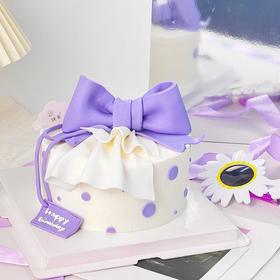 烤爱·翻糖紫色蝴蝶结·生日蛋糕系列·多口味可选·女神聚会生日节日【仅限深圳同城配送】