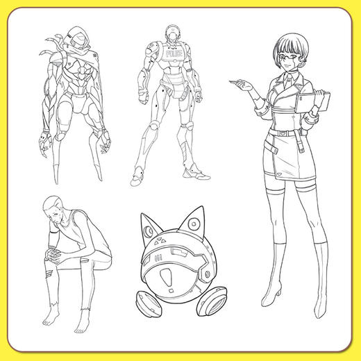 机械未来 赛博朋克动漫角色设计实例教程 动漫漫画临摹机械设计角色设计教程插画画集 科幻朋克*基础绘画入门 商品图3