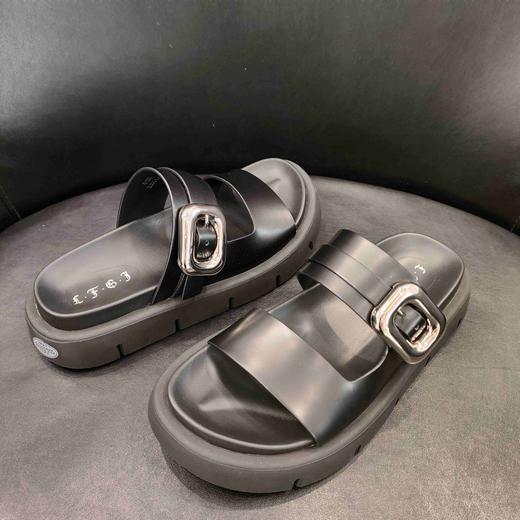 LFGJ 6159金属皮带扣英伦凉拖女厚底休闲拖鞋外穿 商品图5