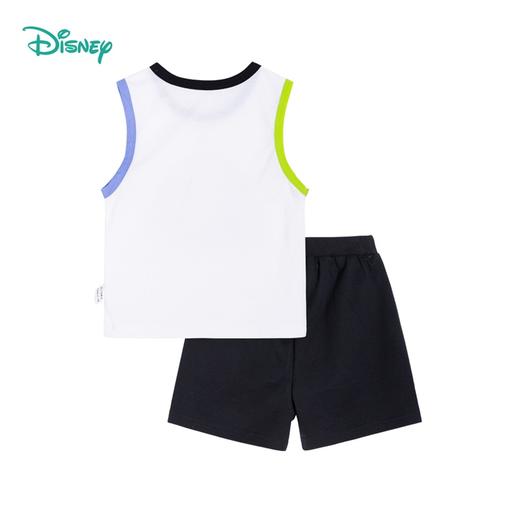 迪士尼童装 巴斯光年印花休闲背心套装夏季新款撞色时尚上衣短裤 商品图3