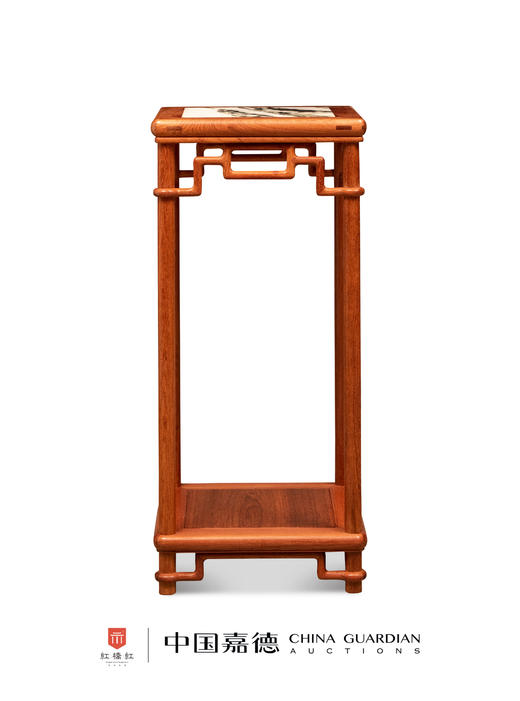 红桥红  家具严选  缅甸花梨（大果紫檀）【石面 90 颐和园圆腿 花架】 商品图1