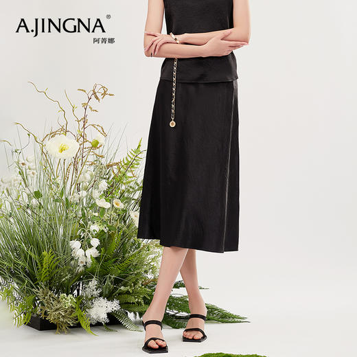 【商场同款】阿菁娜醋酸纤维优雅时尚百搭半身裙A28X113026 商品图3