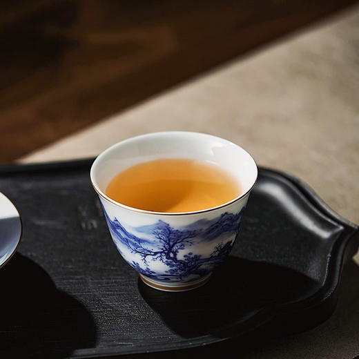 自慢堂 山水/明月杯 景德镇陶瓷茶杯高档个人专用功夫茶杯品茗杯 商品图3