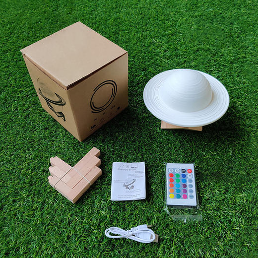 【逼真清晰质感，多功能，氛围礼品】土星灯led氛围灯月球灯多色遥控感应灯星空灯拍拍灯创意礼品 商品图2