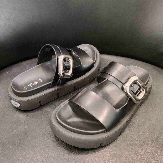 LFGJ 6159金属皮带扣英伦凉拖女厚底休闲拖鞋外穿 商品图2