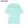 YKYB 情侣款休闲宽松上衣刺绣错位车线黑桃LOGO印花短袖T恤女夏季 商品缩略图1