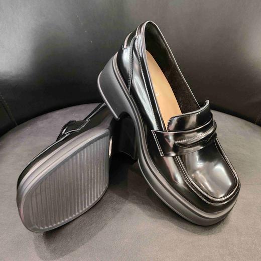 LFGJ 15401超轻真皮厚底英伦乐福鞋百搭小皮鞋一脚蹬单鞋 商品图3