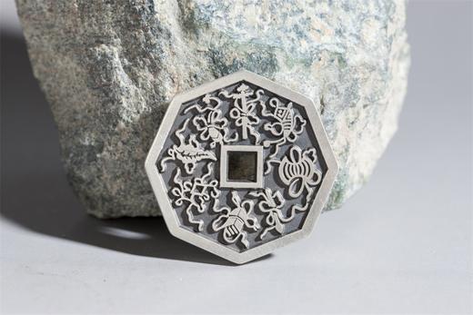 矩德泉坊 纯银手作   八卦纹暗八仙花型（3厘米版）583 商品图4