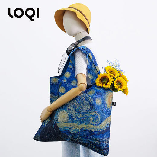 德国LOQI x 梵高系列 环保袋&收纳袋套装 再生环保材料 可折叠 旅行大容量 防泼水 超轻 收纳套组 梵高博物馆合集 星空 向日葵 杏花 商品图9