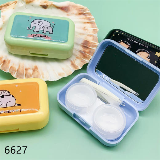 新款可爱动物小巧美瞳盒隐形眼镜盒护理盒双联盒6627 商品图3