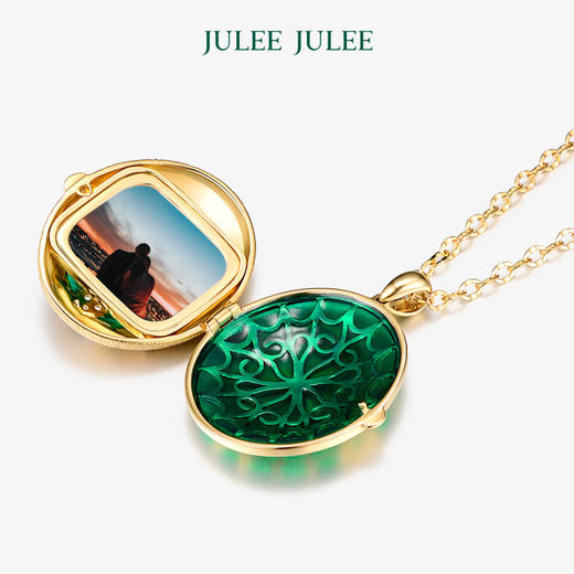 【十全九美 】JULEE JULEE茱俪珠宝 18K黄金祖母绿钻石相片盒/吊坠 商品图3
