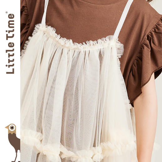 littletime女童裙套装夏装2023新款韩版洋气儿童短袖裙子两件套 商品图1
