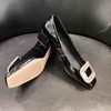 LFGJ 0347新款漆皮平底低跟方头水钻浅口女鞋 商品缩略图2