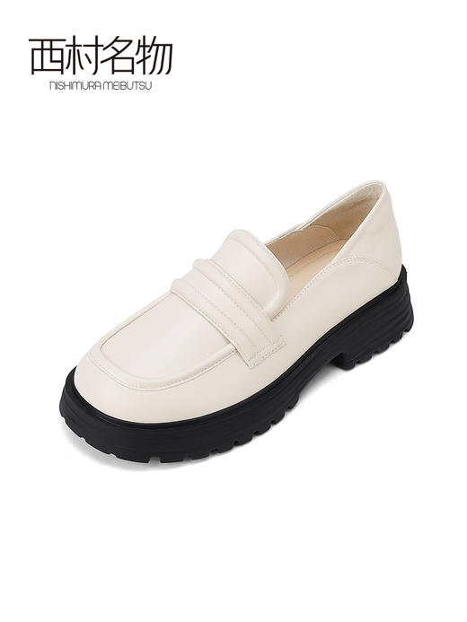 西村名物2023春季新款粗跟厚底小皮鞋女学院风百搭制服鞋12971 商品图1