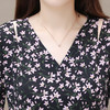 QYM HB238813-Y夏季V领印花碎花连衣裙 商品缩略图3