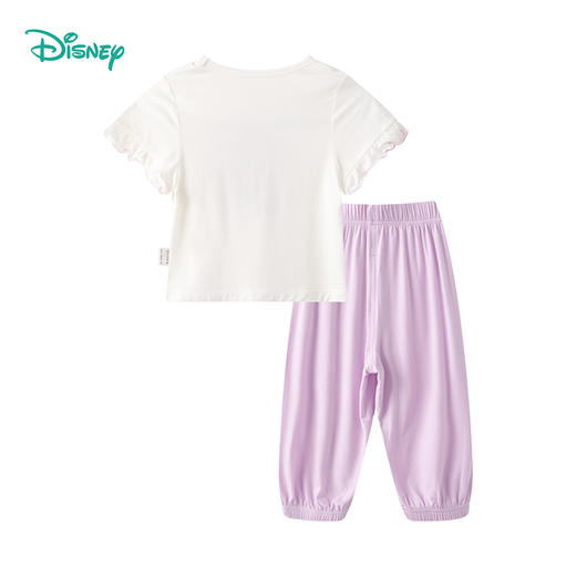迪士尼童装女童短袖t恤九分裤套装夏季中小童天丝莫代尔两件套232T1489 商品图3