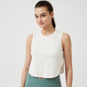 亲肤牛奶丝侧开叉背心