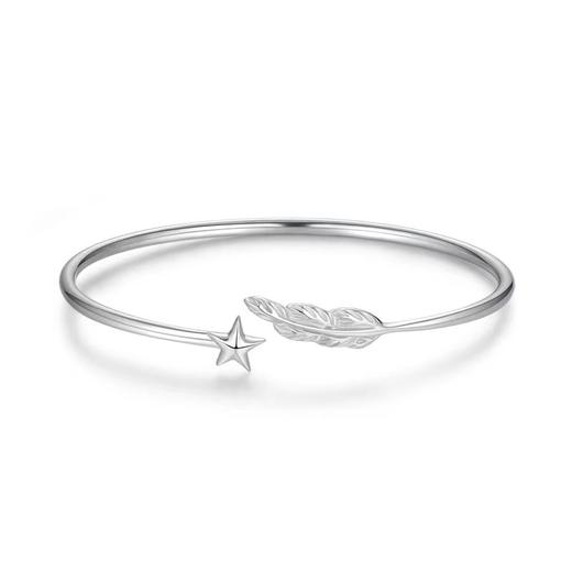 松枝手镯戒指S925银上开口大小可调匠心设计 商品图2