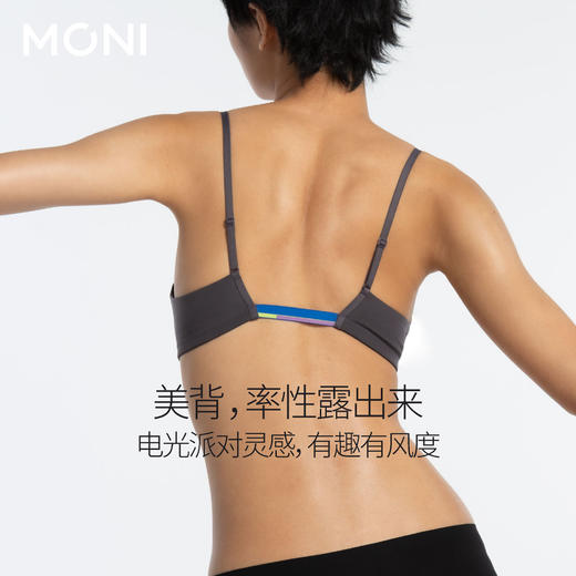 (炫彩冰冰背)莫妮MONI夏季凉感无痕文胸超薄透气无钢圈软支撑美背内衣 商品图3