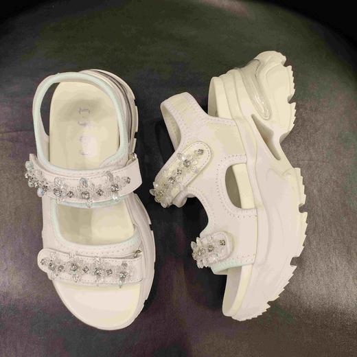 LFGJ 14507新款水钻串珠重工松糕厚底百搭休闲凉鞋 商品图5