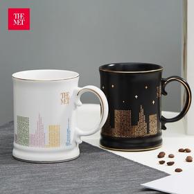 大都会艺术博物馆Logo系列 璀璨建筑黑金彩色陶瓷马克杯