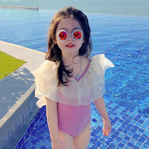 【赠泳帽】女童连体泳衣甜美时尚可爱小公主赠帽子90-140 商品图0