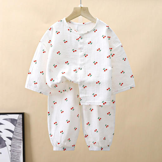 39.9/套【儿童纯棉家居服套装】夏季新款男童七分袖套装 清爽透气不闷热 够款才不勒  舒适圆领  无荧光剂  休闲空调服 女童家居服 商品图9