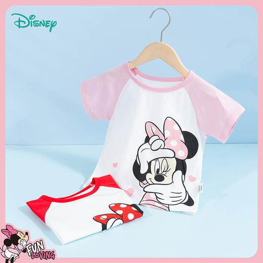 迪士尼童装女童纯棉短袖T恤夏季新品可爱米妮洋气中小童卡通印花T 商品图3