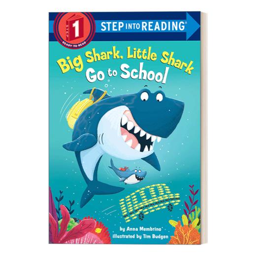 英文原版 Step into Reading 1 - Big Shark  Little Shark Go to School 大鲨鱼 小鲨鱼上学 英文版 进口英语原版书籍 商品图1