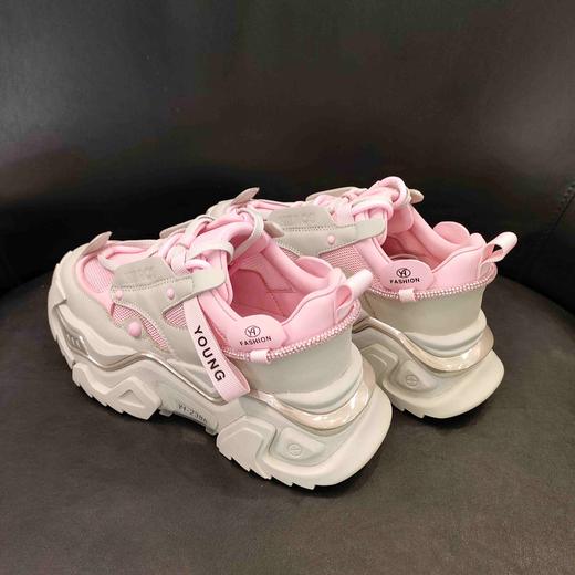 LFGJ10107设计师高级感拼色厚底增高老爹鞋 商品图3