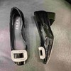 LFGJ 0347新款漆皮平底低跟方头水钻浅口女鞋 商品缩略图5
