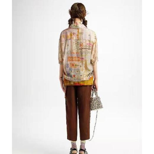 南二楼渔牌2023年夏双排扣真丝上衣FGHB2243精品女装 商品图2