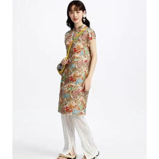 南二楼渔牌2023年夏印花旗袍连衣裙FGHA0019精品女装 商品图1