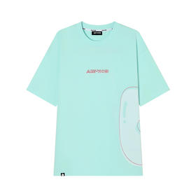 YKYB 情侣款休闲宽松上衣刺绣错位车线黑桃LOGO印花短袖T恤女夏季