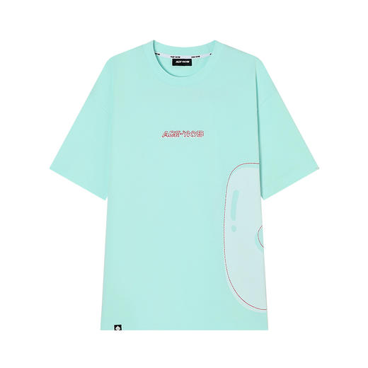 YKYB 情侣款休闲宽松上衣刺绣错位车线黑桃LOGO印花短袖T恤女夏季 商品图0