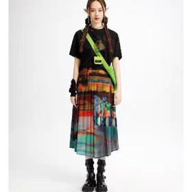 南二楼渔牌2023年春夏FGHB7223百褶裙精品女装