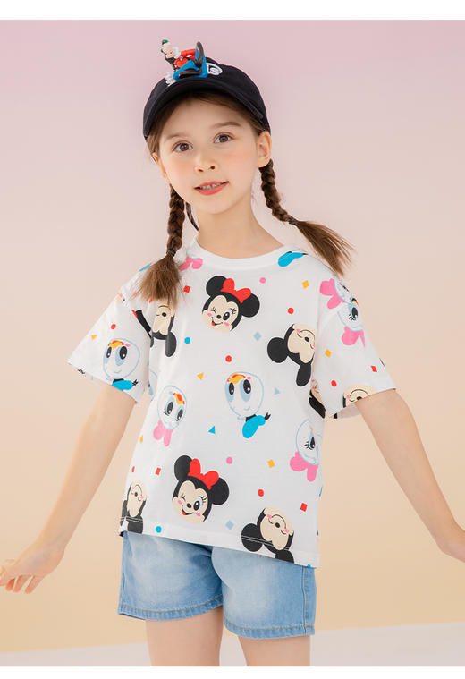 【唐老鸭90周年】迪士尼卡通T恤夏季婴幼儿童装轻薄透气女童T恤 商品图3